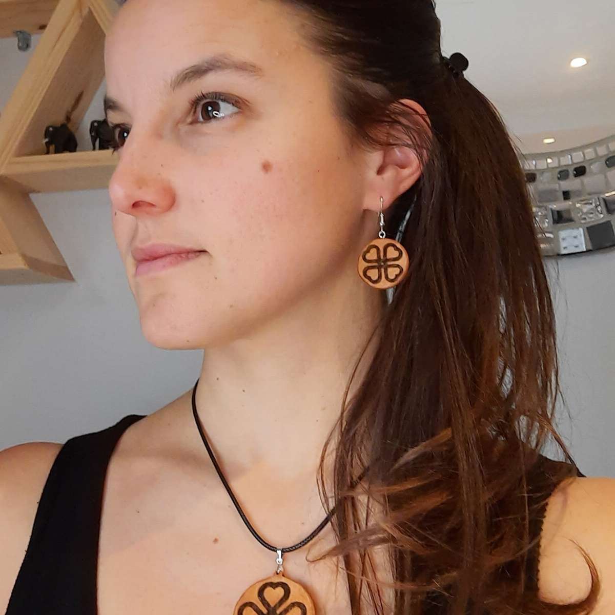 Boucles d'Oreilles Trèfle à 4 Cœurs